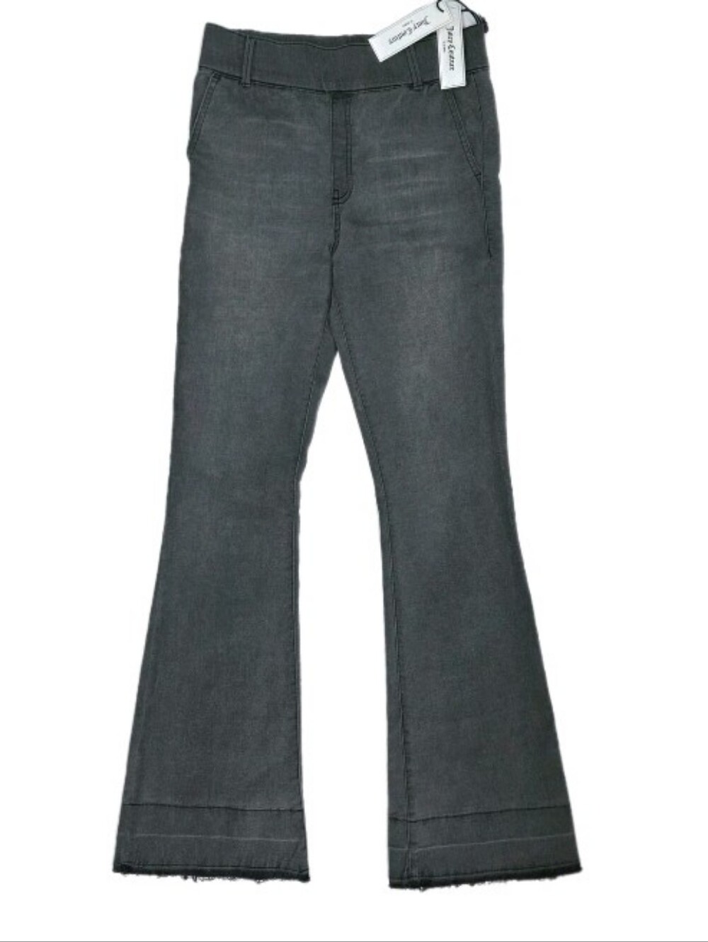 Juicy Couture Malibu Flare Stretch Jeans Size 28 Raw Hem Charcoal Boho New